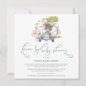 ヴィンテージカーターコイズキャットボーイバイベビーシャワー 招待状 (正面)