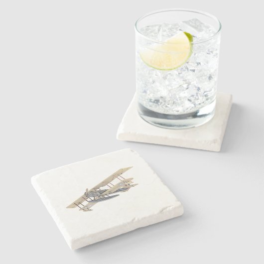 ヴィンテージカーチスフロートプレーンアンティーク水上航空機 ストーンコースター (横)