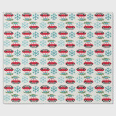 ヴィンテージカーツリープレゼントとメリークリスマス ラッピングペーパー (フラット)