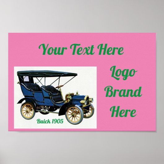 ヴィンテージカーデザインポスター ポスター (正面)