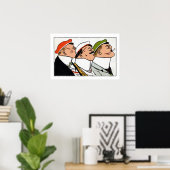 ヴィンテージカートゥーンアカデミックフェンシングメンスル ポスター (ホームオフィス)