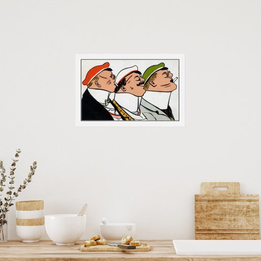 ヴィンテージカートゥーンアカデミックフェンシングメンスル ポスター (キッチン)