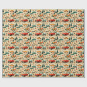 ヴィンテージカートラッククリスマスショッピング ラッピングペーパー (フラット)