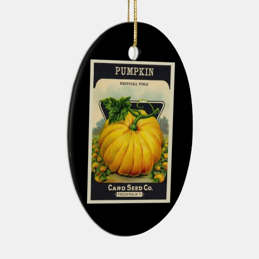 ヴィンテージカードのカボチャ種のパッケージ セラミックオーナメント (右)