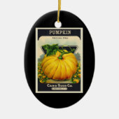 ヴィンテージカードのカボチャ種のパッケージ セラミックオーナメント (正面)