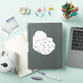 ヴィンテージカードガールベビーシャワーラインアートカラーリング シール (iPadカバー)