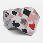 ヴィンテージカードスーツのコラージュ-赤及び黒 ネクタイ (ロール)