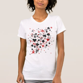 ヴィンテージカードスーツのコラージュ-赤及び黒 Tシャツ