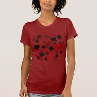 ヴィンテージカードスーツのコラージュ-赤及び黒 Tシャツ