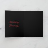 ヴィンテージカードレッドフラワーバースデーグリーティング カード (内部)