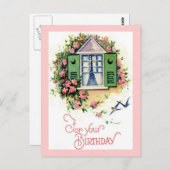 ヴィンテージカード用誕生日 ポストカード (正面/裏面)