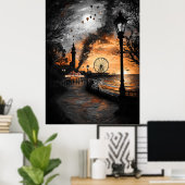 ヴィンテージカーニバルアットデュスク – ノスタルジックシーサイドフェア ポスター (ホームオフィス)