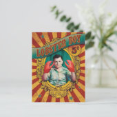 ヴィンテージカーニバルサイドショーロブスターボーイ ポストカード (スタンド正面)