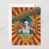 ヴィンテージカーニバルサイドショーロブスターボーイ ポストカード (正面/裏面)