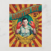 ヴィンテージカーニバルサイドショーロブスターボーイ ポストカード (正面)