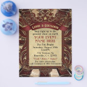 ヴィンテージカーニバルサーカスエレガントイベントフライヤー チラシ (シングル)