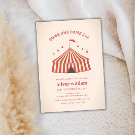 ヴィンテージカーニバルサーカスビッグトップベビーシャワー 招待状