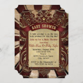 ヴィンテージカーニバルサーカスベビーシャワー招待状 招待状 (正面/裏面)