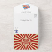 ヴィンテージカーニバルサーカスベビーシャワー オールインワン招待状 (外側)