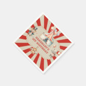 ヴィンテージカーニバルサーカス&動物誕生日ナプキン スタンダードカクテルナプキン (角)