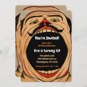 ヴィンテージカーニバルスタイル誕生日パーティー 招待状 (正面/裏面)