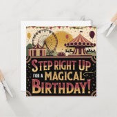 ヴィンテージカーニバルデヴァランザ誕生日デザイン カード (正面/裏面インサイチュ)