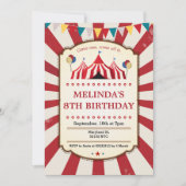 ヴィンテージカーニバルバースデーパーティ招待状 招待状 (正面)