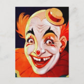 ヴィンテージカーニバルピエロはがき ポストカード (正面)