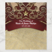 ヴィンテージカーニバルブルゴーニュ&金ゴールドカスタムワインラベル ワインラベル (シングルラベル)