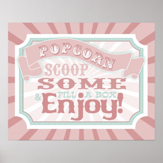 ヴィンテージカーニバルポップコーンサイン ポスター (正面)