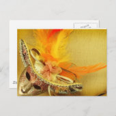 ヴィンテージカーニバルマスク(黄色) ポストカード (正面/裏面)