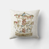 ヴィンテージカーニバル回転木馬ウマ水玉模様 クッション (裏面)