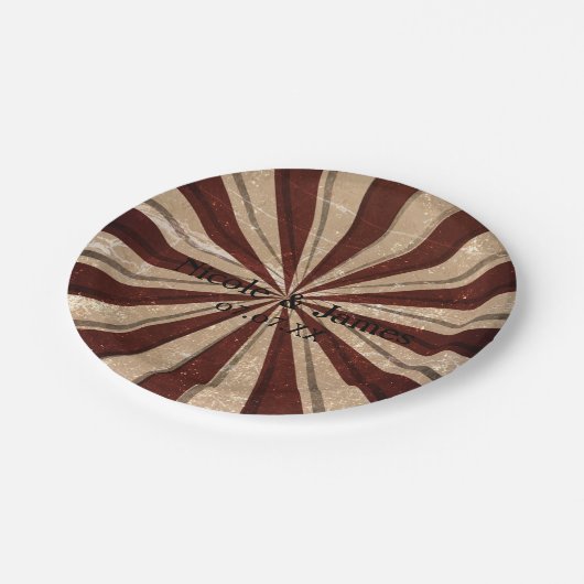 ヴィンテージカーニバル結婚の誕生日パーティープレート ペーパープレート (アングル)