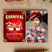 ヴィンテージカーニバル誕生日(写真の横) 招待状
