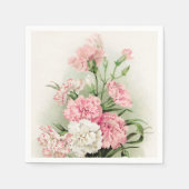 ヴィンテージカーネーショングレーデンパーティー紙ナプキン スタンダードカクテルナプキン (正面)