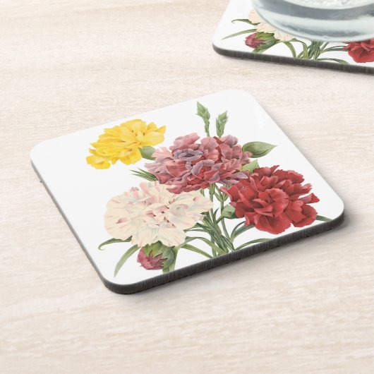 ヴィンテージカーネーションディアンツスガーデンフラワーズリドゥート コースター (左側)