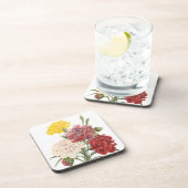 ヴィンテージカーネーションディアンツスガーデンフラワーズリドゥート コースター (右側)