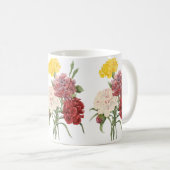 ヴィンテージカーネーションディアンツスガーデンフラワーズリドゥート コーヒーマグカップ (正面右)
