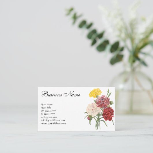 ヴィンテージカーネーションディアンツスガーデンフラワーズリドゥート 名刺 (スタンド正面)