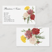 ヴィンテージカーネーションディアンツスガーデンフラワーズリドゥート 名刺 (正面/裏面)