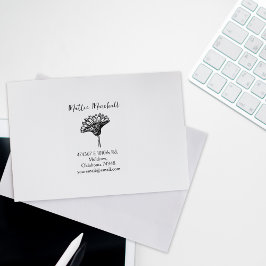 ヴィンテージカーネーションフラワーカスタム差出人住所 ラバースタンプ