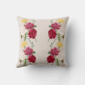 ヴィンテージカーネーションフローライラストレーション クッション (裏面)