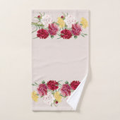 ヴィンテージカーネーションフローライラストレーション バスタオルセット (ハンドタオル)