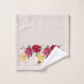 ヴィンテージカーネーションフローライラストレーション バスタオルセット (ウォッシュタオル)