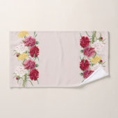ヴィンテージカーネーションフローライラストレーション バスタオルセット (ハンドタオル)