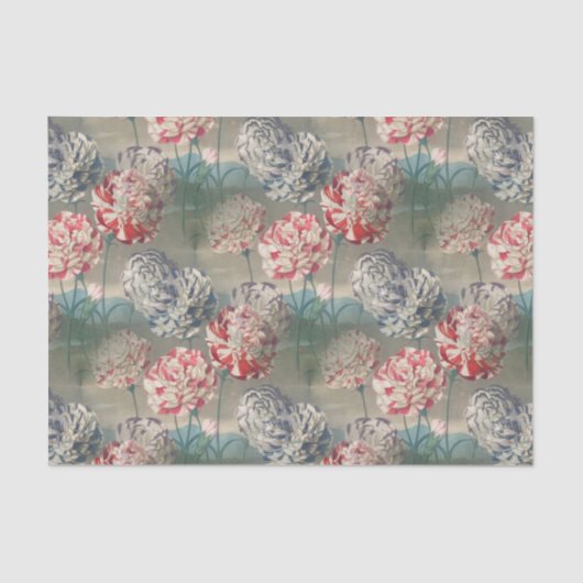 ヴィンテージカーネーション植物分離工芸品 薄葉紙 (正面)