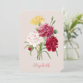 ヴィンテージカーネーション花プリント 招待状 (スタンド正面)