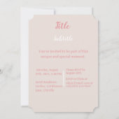 ヴィンテージカーネーション花プリント 招待状 (裏面)