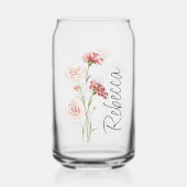 ヴィンテージカーネーション1月カスタム誕生フラワー ガラス缶 (裏面)