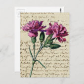 ヴィンテージカーネーション ポストカード (正面/裏面)